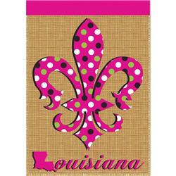 1954 Garden-Burlap Pink Polka Dot