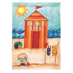 7856 FLAG PRINT LG BEACH-BEACH LIFE POLYSTR