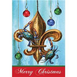 7506 Large- Blue Crabs & Fleur de Lis