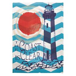 7851 FLAG PRINT LG LIGHTHOUSE-THE COAST IS