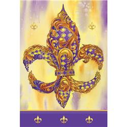 7709 Large, Purple & Gold Fleur de lis