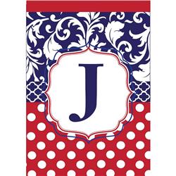 1048 Garden - Monogram 'J' Red, White & Blue