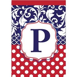 1053 Garden - Monogram 'P' Red, White & Blue
