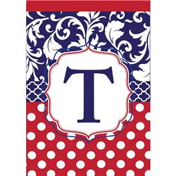 1056 Garden - Monogram 'T' Red, White & Blue
