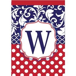1057 Garden - Monogram 'W' Red, White & Blue