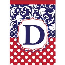 1043 Garden - Monogram 'D' Red, White & Blue