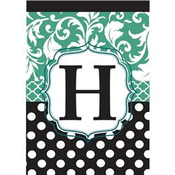 1029 Garden - Monogram 'H' Black & Aqua