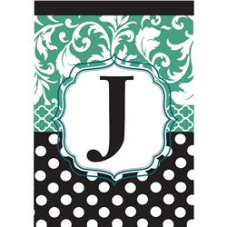 1030 Garden - Monogram 'J' Black & Aqua