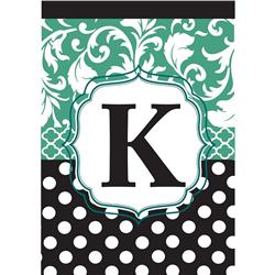 1031 Garden - Monogram 'K' Black & Aqua