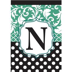1034 Garden - Monogram 'N' Black & Aqua