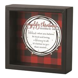 CHTTPLQW-1 TABLETOP PLAQUE SQUARE SIMPLY CHRISTMAS