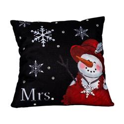 BSP006 Mrs. Snowman Snowflake Throw Pillow