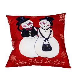 BSP008 Snow Couple Snow Much Throw Pillow