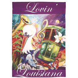 M070097 FLG PRT LOVIN' LOUISIANA POLY LG