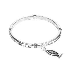 Picture of Dicksons 30-4926T Bracelet Phil.4:13 Fish Stretch Silver