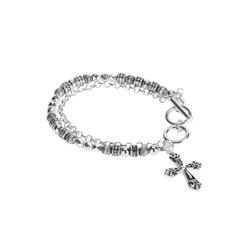 Picture of Dicksons 30-4942T Bracelet Cross Beaded Silver Toggle