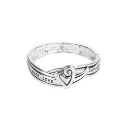 Picture of Dicksons 30-4936T Bracelet Faith Hope Love Heart Stretch