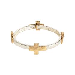 Picture of Dicksons 30-4933T Bracelet Hammered Cross Silver 2Tone