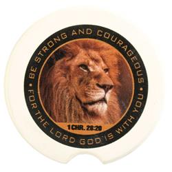 CC-13 Car Coasters Be Strong 1Chr 28:20 2-Pack
