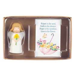 Picture of Dicksons ANGRFIG-149 Angel Figurine Flower Prayer Faith Hope
