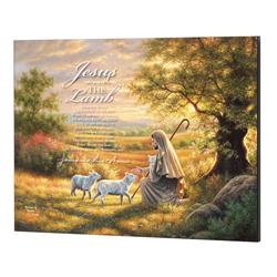 PLK2418-895 Wall Plaque Jesus And Lamb 24x18 MDF