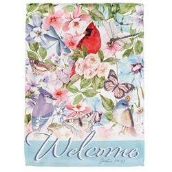FLAG-1081 Flag Welcome Birds Polyester 13x18