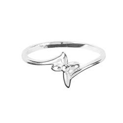 35-8263 Ring Petal Cross Open Band Silver Size 8