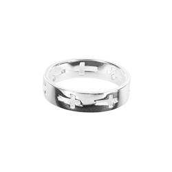 35-8266 Ring Multi Cutout Cross Size 8 Silver