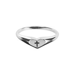 35-8273 Ring Engraved Heart Size 9 Silver