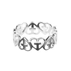 35-8244 Ring Multi Heart Cross Size 7 Silver