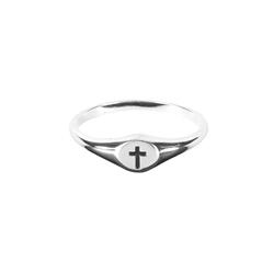 35-8254 Ring Engraved Cross Size 8 Silver