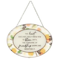 SUNCG-1012 Oval Suncatcher Heart Friend 9in