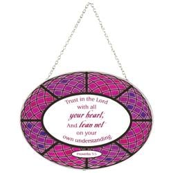 SUNCG-1014 Oval Suncatcher Trust In The Lord 9in