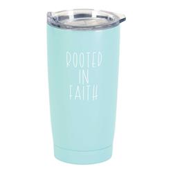 Picture of Dicksons SSTUMT-88 Tumbler Rooted In Faith Flower Teal 20oz