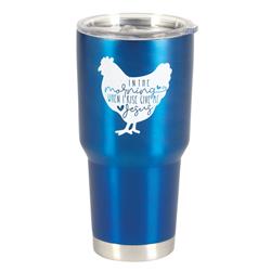 Picture of Dicksons SSTUM30BL-7 Tumbler Chicken In The Morning Blue 30oz