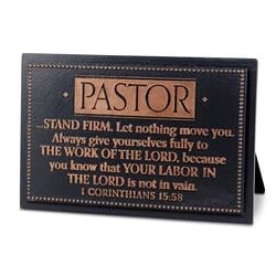 40164 Plaque Stand Firm Pastor Copper Badge