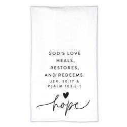 Picture of Dicksons 51151 Tea Towel Hold Onto Hope White Hope