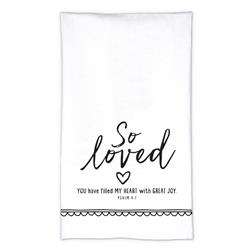 Picture of Dicksons 51577 Tea Towel Artisan Doodles So Loved White