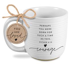 Picture of Dicksons 18454 Mug Hold Onto Hope Courage Textured Wht