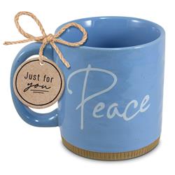 Picture of Dicksons 18374 Mug Powerful Words Peace Lt Blue 16 oz