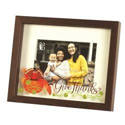 FRMWDWAL-108-19 Photo Frame Wall Give Thanks Turkey 10x8