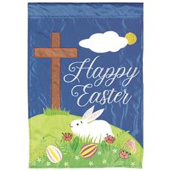 FLAG-2115 Flag Cross Bunny Happy Easter 13x18