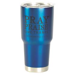 Picture of Dicksons SSTUM30BL-10 Tumbler Pray Praise Give Blue 30oz