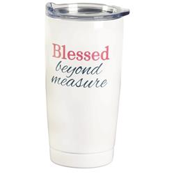 Picture of Dicksons SSTUMW-146 Tumbler Blessed Beyond White 20 oz