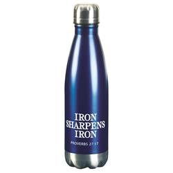 Picture of Dicksons SSWBBL-14 Water Bottle Iron Sharpens Iron Blue