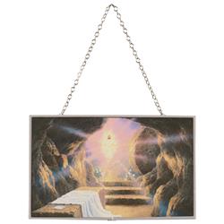 SUNCG-2006 Suncatcher Christ Is Risen 8in Rectangle