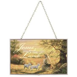 SUNCG-2003 Suncatcher Jesus And The Lamb 8x5