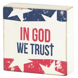 TPLK33-221 Tabletop Plaque In God We Trust White