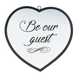 Picture of Dicksons HMW-08-04BK Heart Mirror Be Our Guest Small Black