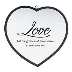 HMW-08-21SBK Heart Mirror Love 1 Cor. 13:13 Sm Black